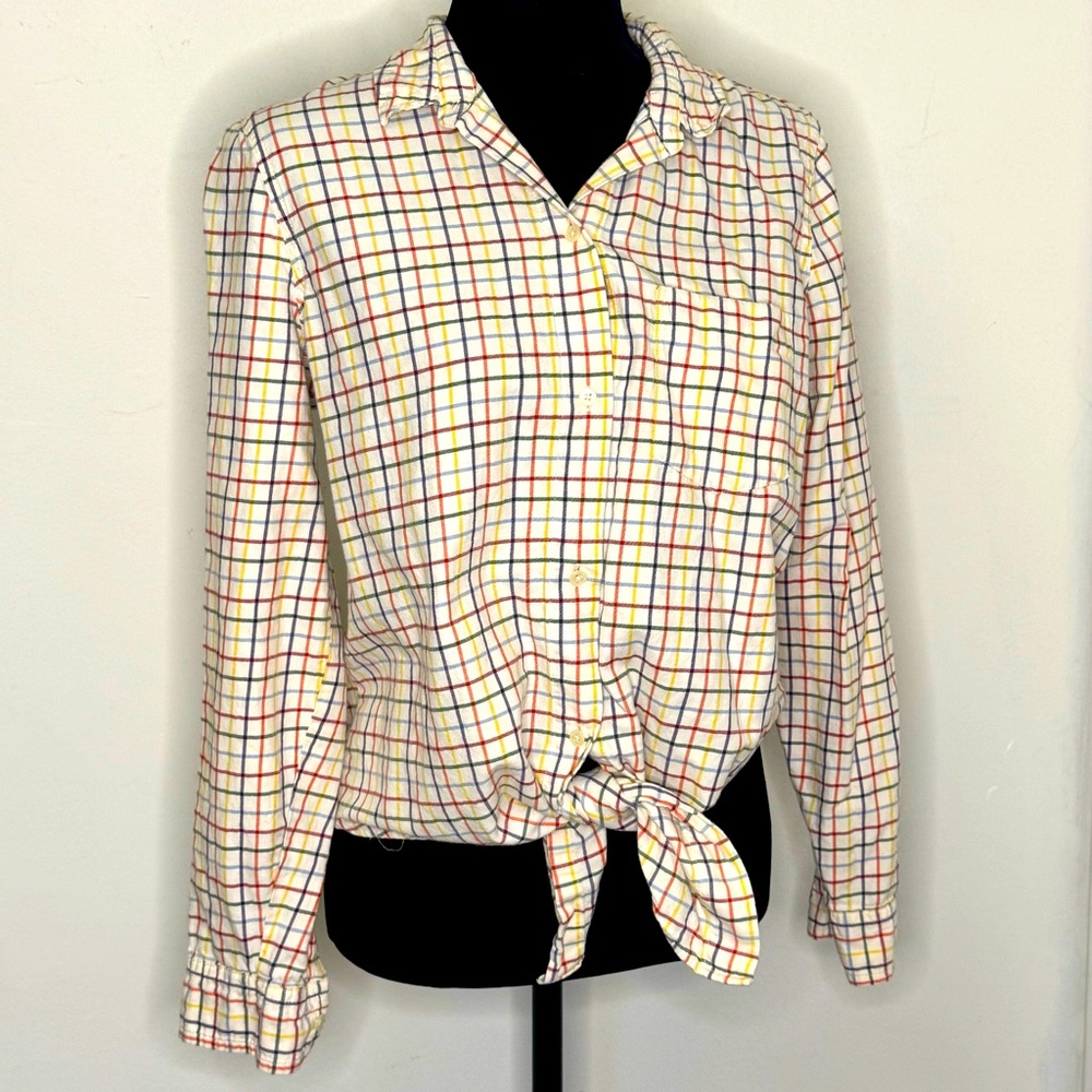 Madewell rainbow plaid shirt - Medium